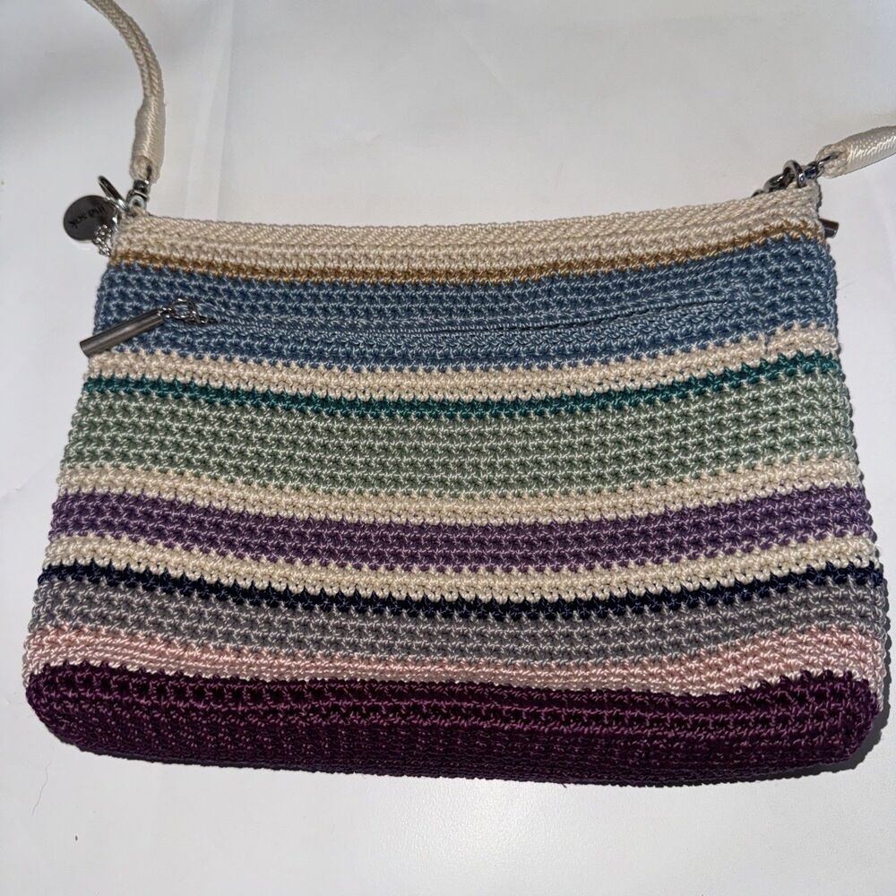 NWOT The Sak Sequoia Crochet Shoulder Bag Multi Color Stripes Boho Hobo